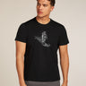 Icebreaker Merino 150 Tech Lite Short Sleeve T-Shirt (Men's) - Skiing Yeti - Black - Find Your Feet Australia Hobart Launceston Tasmania