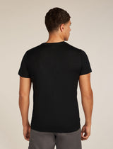 Icebreaker Merino 150 Tech Lite Short Sleeve T-Shirt (Men's) - Skiing Yeti - Black - Find Your Feet Australia Hobart Launceston Tasmania