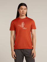 Icebreaker Merino 150 Tech Lite Short Sleeve T-Shirt (Men's) - Skiing Yeti - Agate - Find Your Feet Australia Hobart Launceston Tasmania