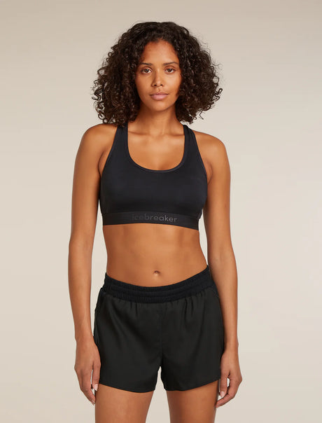Icebreaker Merino Blend 125 ZoneKnit Racerback Bra (Women's) - Black