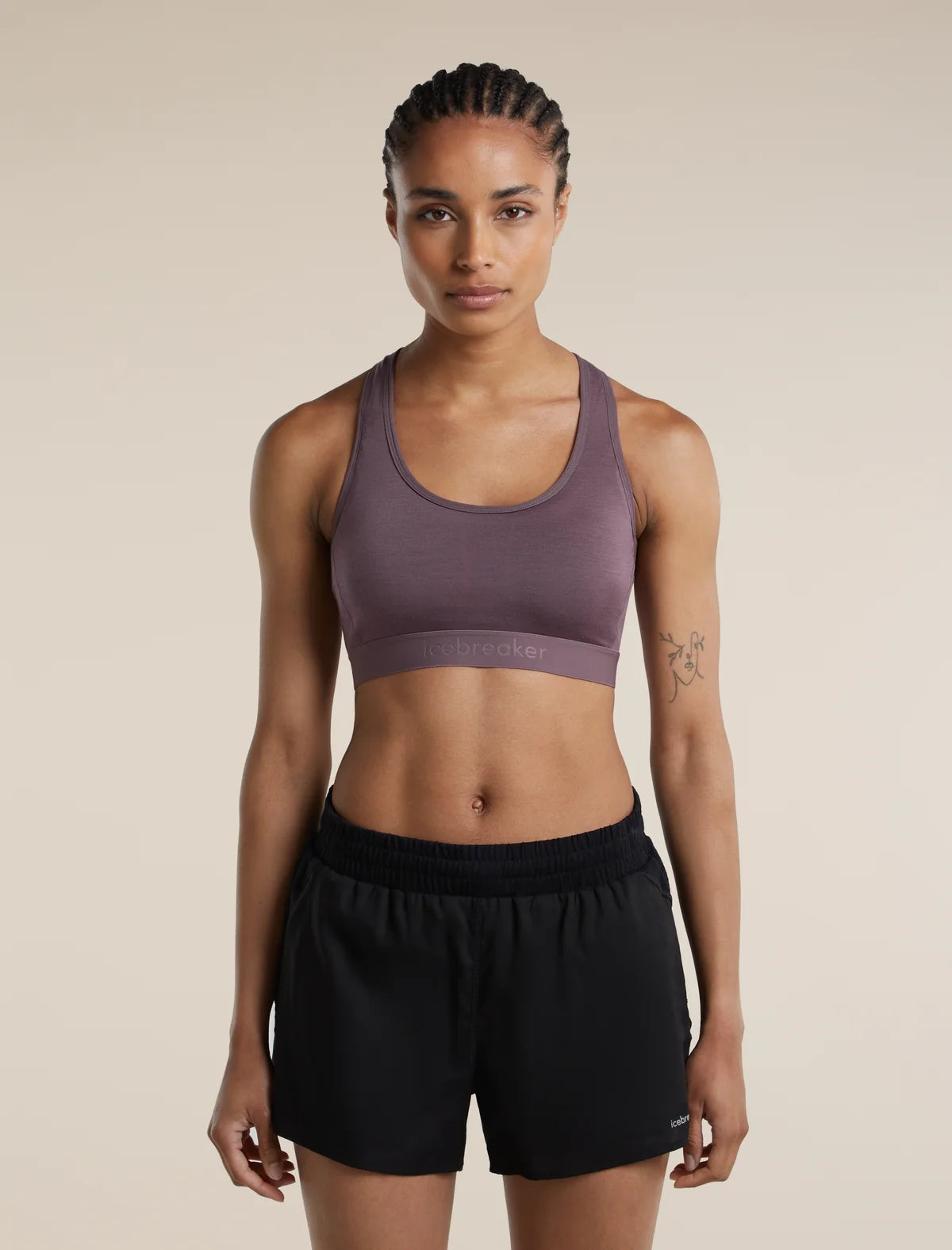  - Icebreaker Merino Blend 125 ZoneKnit Racerback Bra (Women's) - Grey Plum