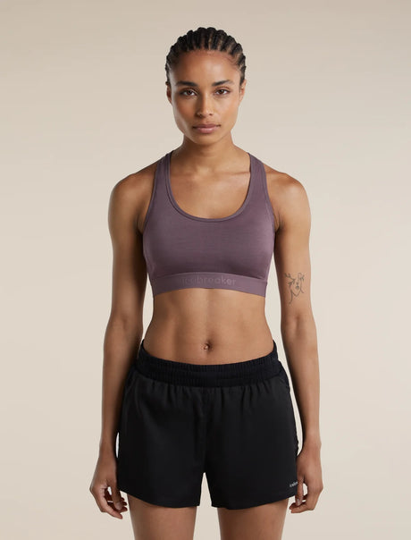  - Icebreaker Merino Blend 125 ZoneKnit Racerback Bra (Women's) - Grey Plum