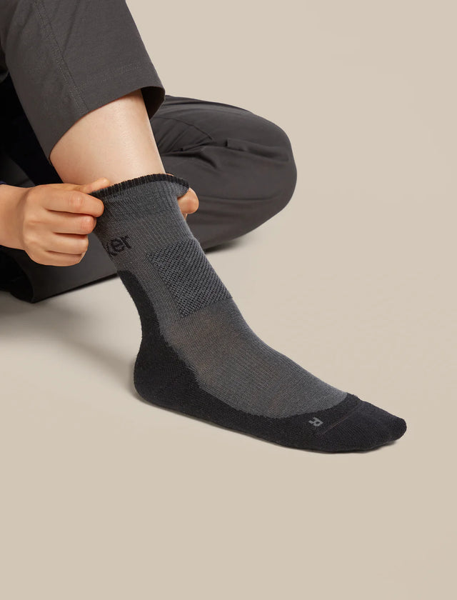 Icebreaker Merino Hike+ Medium Crew Socks (Women's) - Obsidian/Black