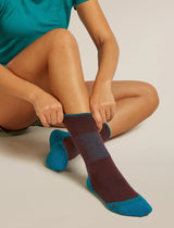 Icebreaker Merino Hike+ Medium Crew Socks (Women's) - Java/Tidal Teal