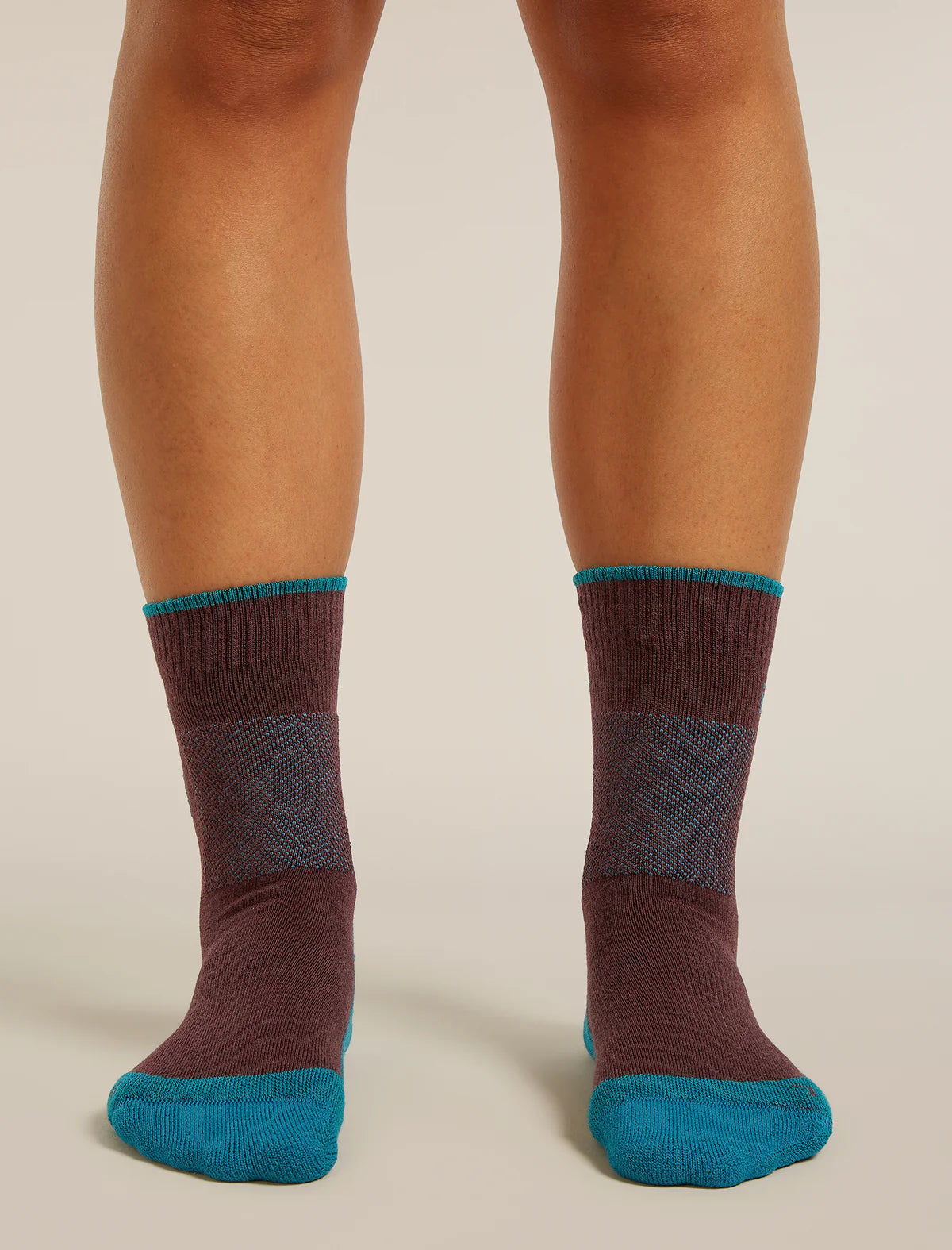 Icebreaker Merino Hike+ Medium Crew Socks (Women's) - Java/Tidal Teal