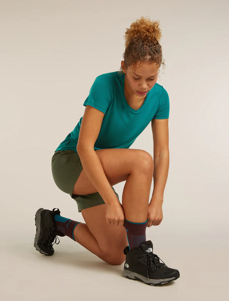 Icebreaker Merino Hike+ Medium Crew Socks (Women's) - Java/Tidal Teal