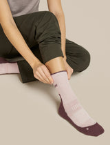 Icebreaker Merino Hike+ Light Crew Socks (Women's) - Pink Quartz/Java