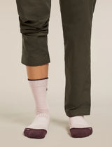 Icebreaker Merino Hike+ Light Crew Socks (Women's) - Pink Quartz/Java