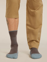 Icebreaker Merino Hike+ Medium Crew Socks (Men's) - Porcini/Flint Blue
