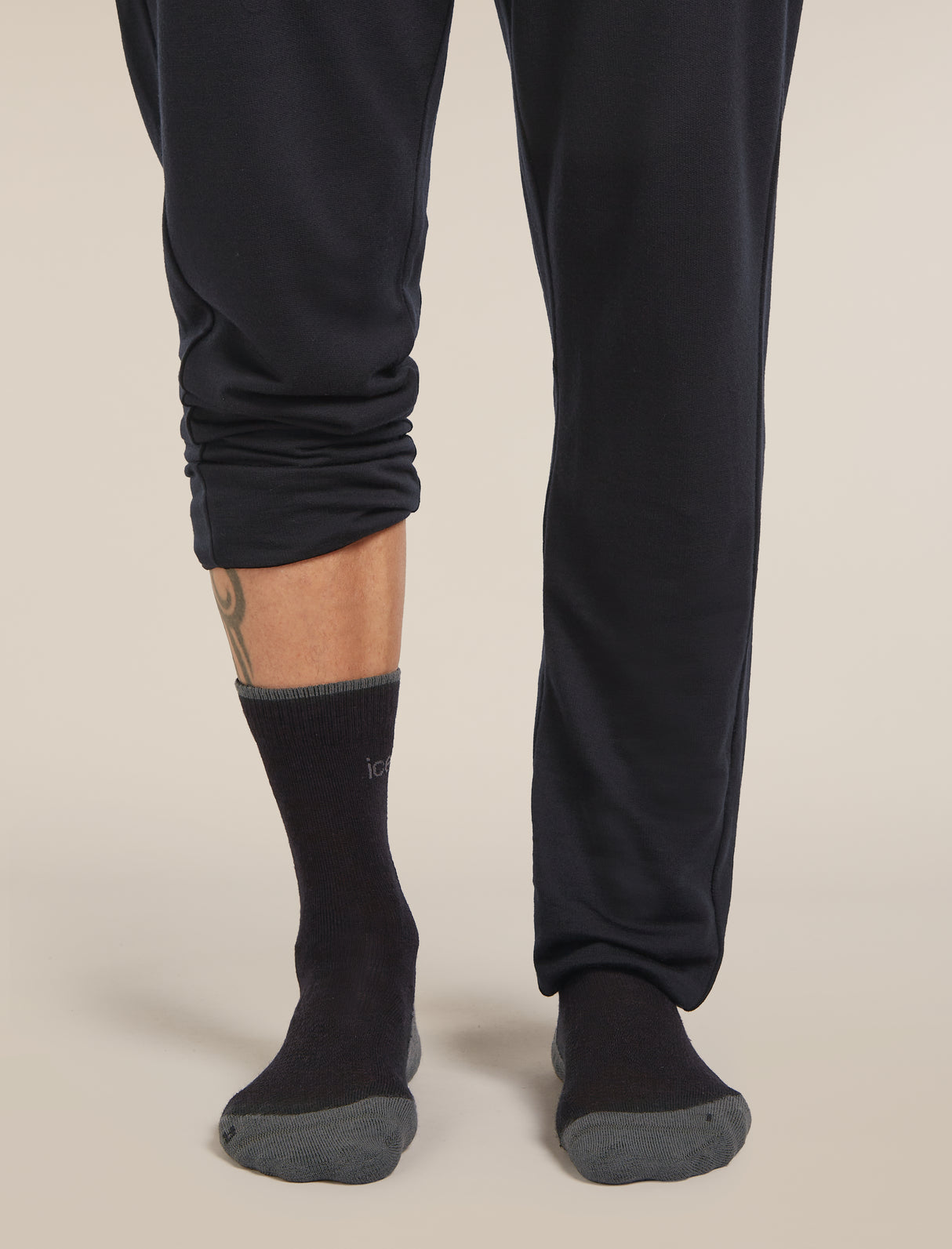 Icebreaker Merino Hike+ Light Crew Socks (Men's) - Black/Obsidian - Find Your Feet Australia Hobart Launceston Tasmania