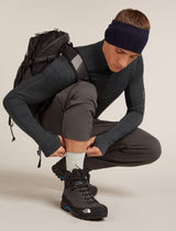 Icebreaker Merino Hike+ Light Crew Socks (Men's) - Blizzard Heather/Alloy - Find Your Feet Australia Hobart Launceston Tasmania