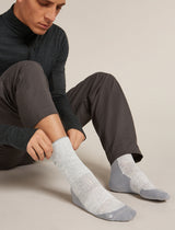 Icebreaker Merino Hike+ Light Crew Socks (Men's) - Blizzard Heather/Alloy - Find Your Feet Australia Hobart Launceston Tasmania