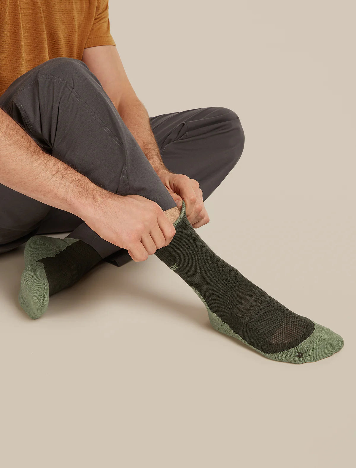 Icebreaker Merino Hike+ Light Crew Socks (Men's) - Dark Loden/Lichen