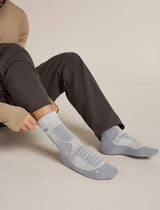 Icebreaker Merino Hike+ Heavy Crew Socks (Men's) - Blizzard Heather/Alloy - Find Your Feet Australia Hobart Launceston Tasmania
