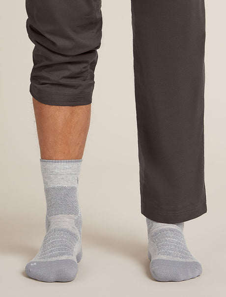 Icebreaker Merino Hike+ Heavy Crew Socks (Men's) - Blizzard Heather/Alloy - Find Your Feet Australia Hobart Launceston Tasmania