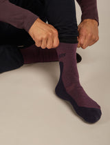 Icebreaker Merino Hike+ Heavy Crew Socks (Men's) - Blizzard Java/Black - Find Your Feet Australia Hobart Launceston Tasmania