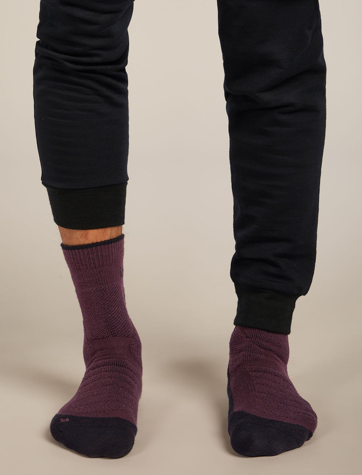 Icebreaker Merino Hike+ Heavy Crew Socks (Men's) - Blizzard Java/Black - Find Your Feet Australia Hobart Launceston Tasmania