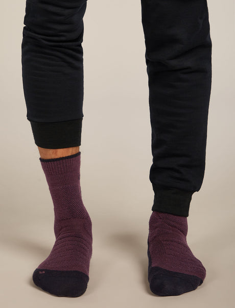 Icebreaker Merino Hike+ Heavy Crew Socks (Men's) - Blizzard Java/Black - Find Your Feet Australia Hobart Launceston Tasmania