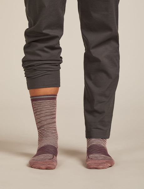Icebreaker Merino Run+ Ultralight Crew Socks (Women's) - Summit FD/Java/Acid Pink - Find Your Feet Australia Hobart Launceston Tasmania