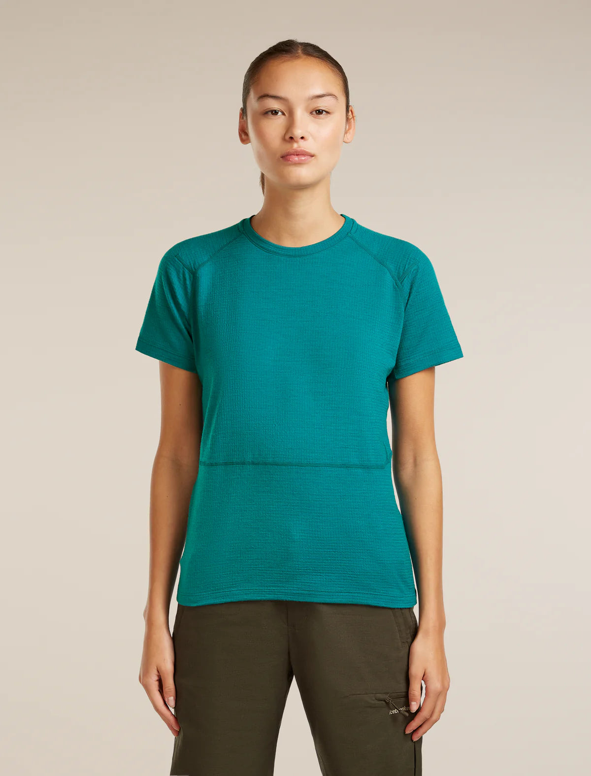 Icebreaker Merino 200 Waffle Elevation Short Sleeve T-Shirt (Women's) - Tidal Teal