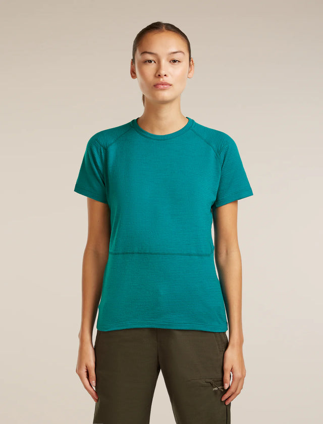 Icebreaker Merino 200 Waffle Elevation Short Sleeve T-Shirt (Women's) - Tidal Teal
