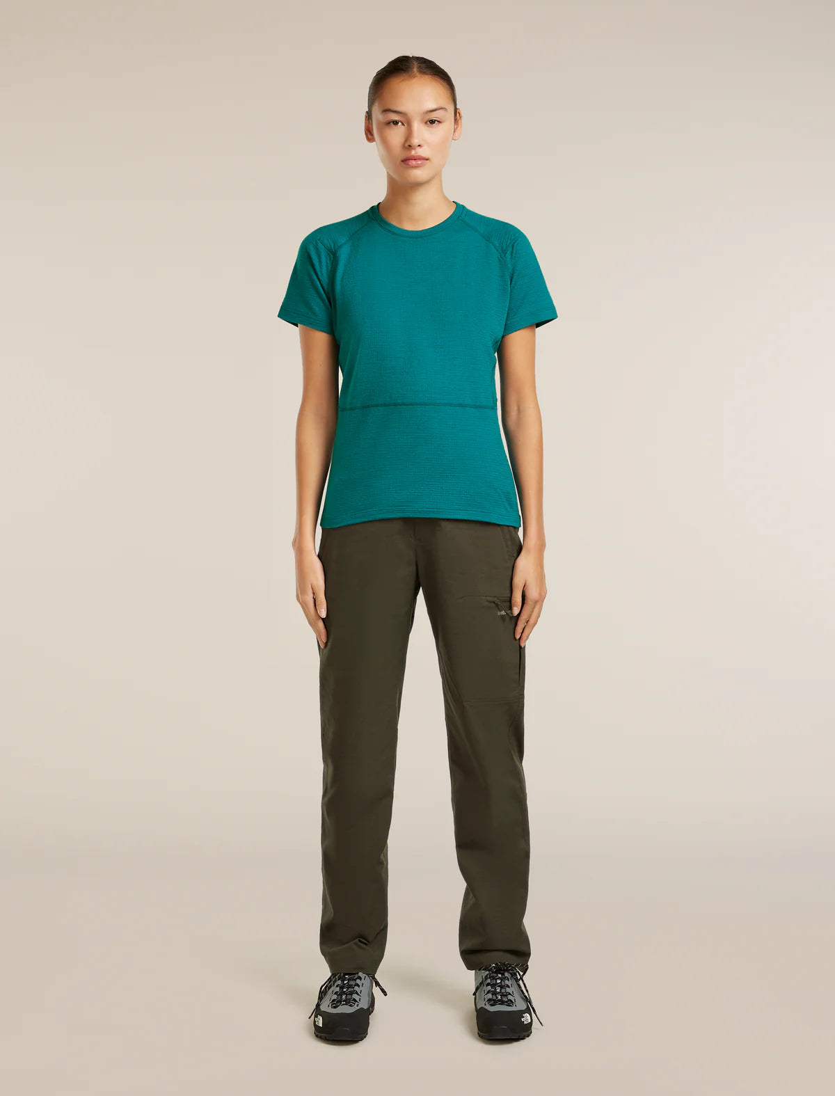 Icebreaker Merino 200 Waffle Elevation Short Sleeve T-Shirt (Women's) - Tidal Teal