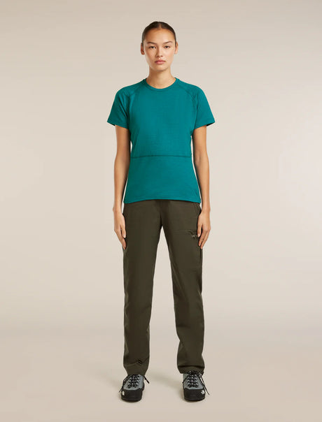 Icebreaker Merino 200 Waffle Elevation Short Sleeve T-Shirt (Women's) - Tidal Teal