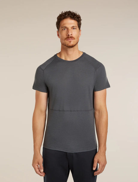 Icebreaker Merino 200 Waffle Elevation Short Sleeve T-Shirt (Men's) - Obsidian