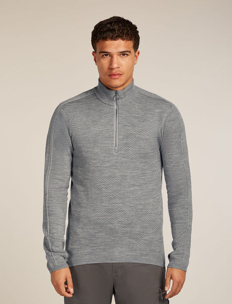 Icebreaker Merino Anniversary Original Long Sleeve Half Zip Top (Men's) - Metro Heather - Find Your Feet Australia Hobart Launceston Tasmania