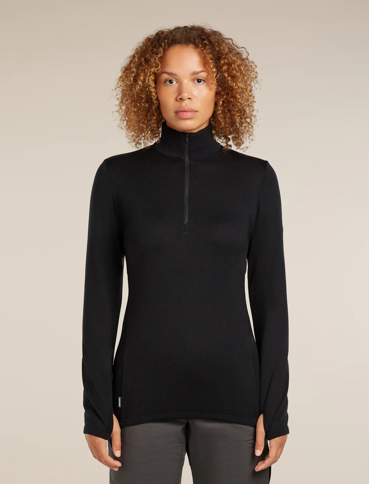 Icebreaker Merino 300 Original Long Sleeve Half Zip Top (Women's) - Black