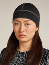 Icebreaker Merino 260 Waffle Knit Wander Reversible Beanie (Unisex) - Obsidian/Black
