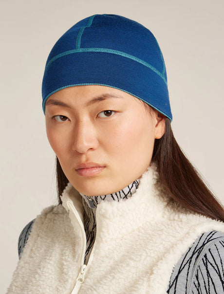 Icebreaker Merino 260 Waffle Knit Wander Reversible Beanie (Unisex) - Topaz/Atlantis