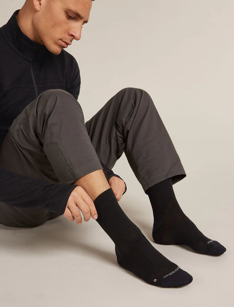 Icebreaker Merino Hike+ Liner Crew Socks (Men's) - Black