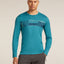Icebreaker Merino 200 Oasis Long Sleeve Crew Thermal Top Elevation Line (Men's) - Topaz - Find Your Feet Australia Hobart Launceston Tasmania