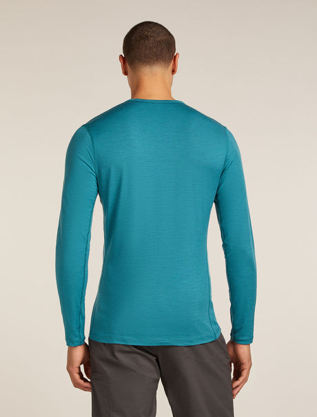 Icebreaker Merino 200 Oasis Long Sleeve Crew Thermal Top Elevation Line (Men's) - Topaz - Find Your Feet Australia Hobart Launceston Tasmania