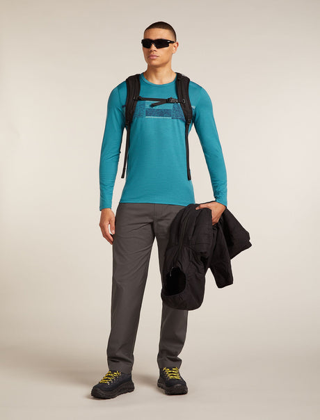 Icebreaker Merino 200 Oasis Long Sleeve Crew Thermal Top Elevation Line (Men's) Icebreaker