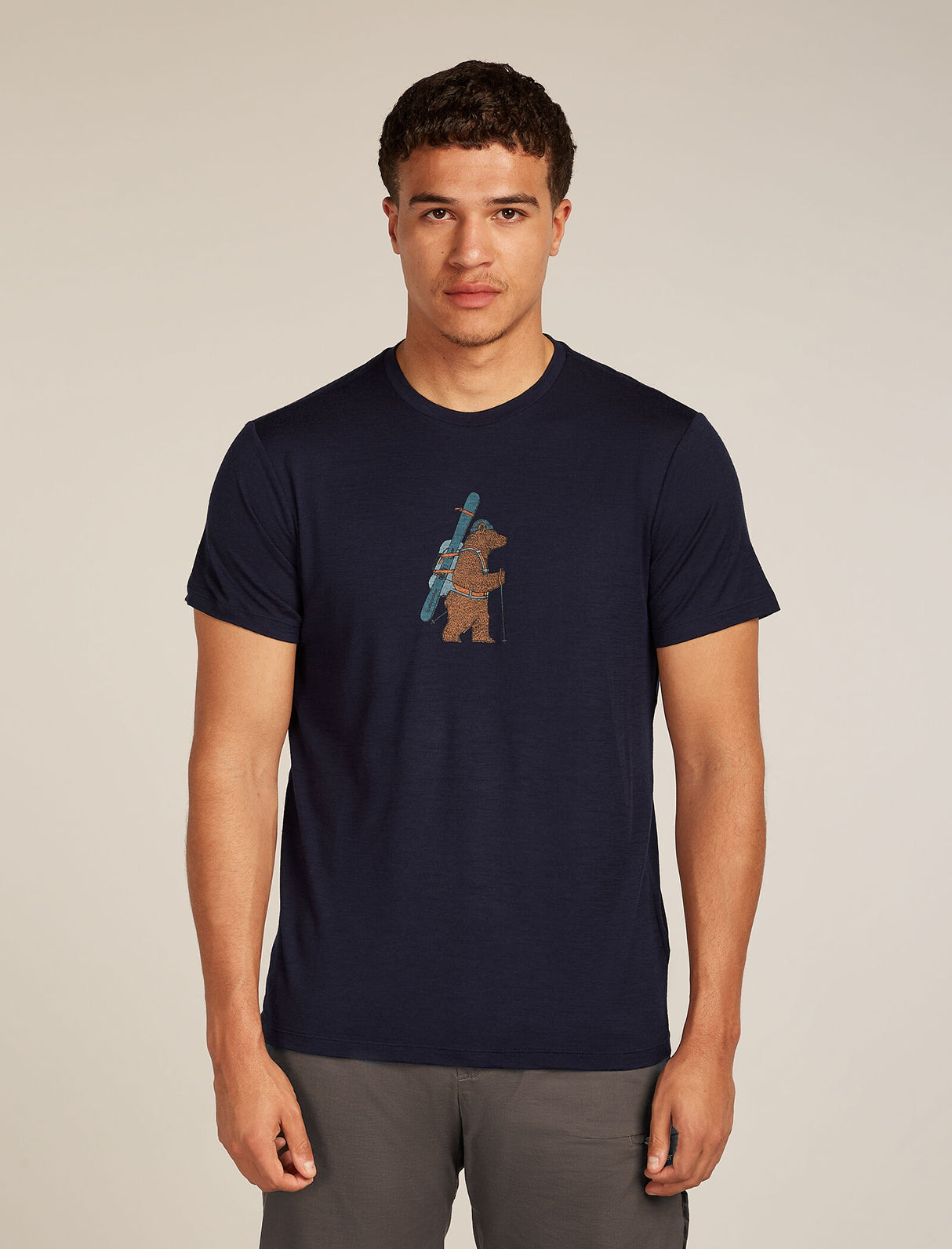 Icebreaker Merino 150 Tech Lite Short Sleeve T-Shirt (Men's) - Bear Tour - Midnight Navy - Find Your Feet Australia Hobart Launceston Tasmania