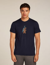 Icebreaker Merino 150 Tech Lite Short Sleeve T-Shirt (Men's) - Bear Tour - Midnight Navy - Find Your Feet Australia Hobart Launceston Tasmania