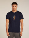 Icebreaker Merino 150 Tech Lite Short Sleeve T-Shirt (Men's) - Bear Tour - Midnight Navy - Find Your Feet Australia Hobart Launceston Tasmania