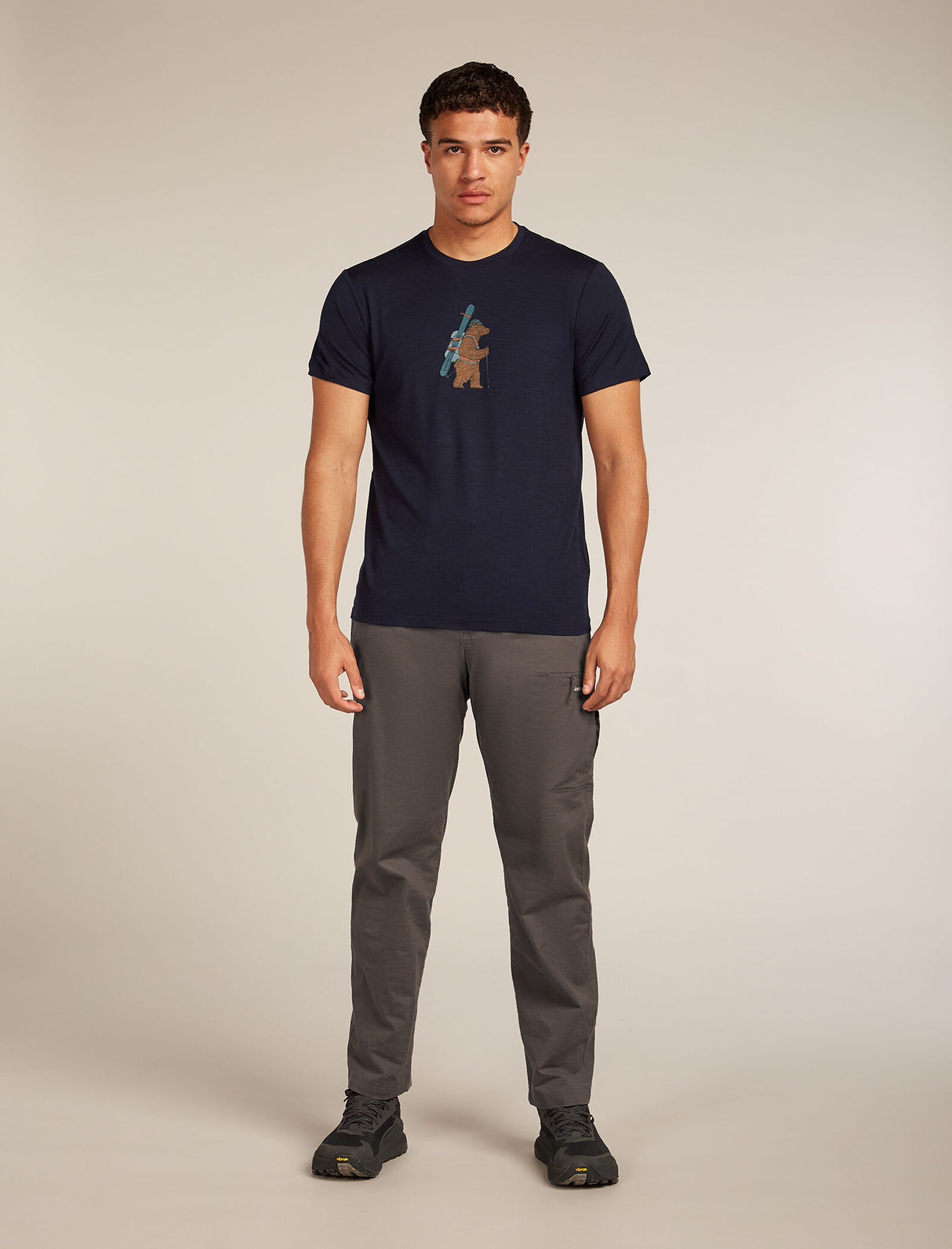 Icebreaker Merino 150 Tech Lite Short Sleeve T-Shirt (Men's) - Bear Tour - Midnight Navy - Find Your Feet Australia Hobart Launceston Tasmania
