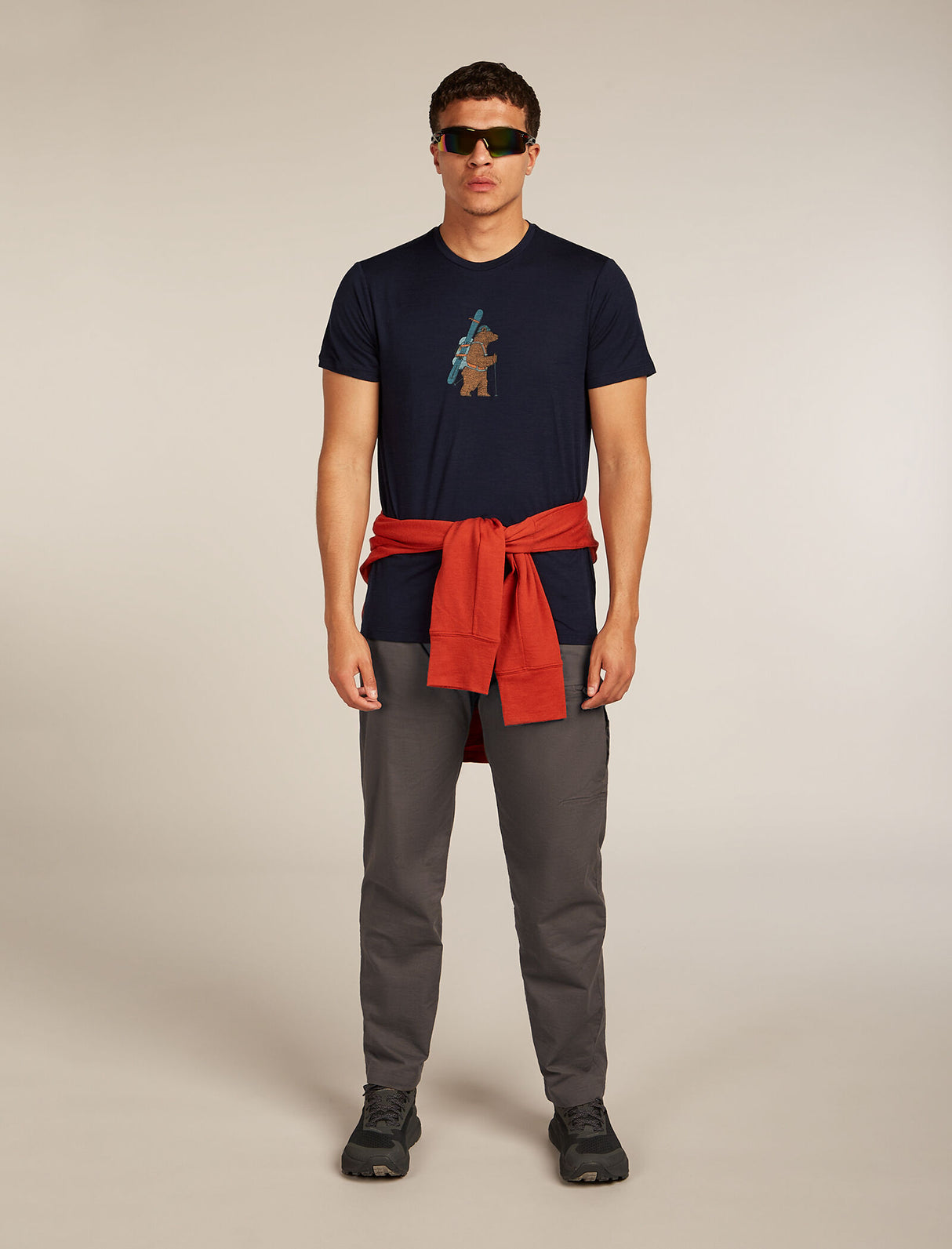 Icebreaker Merino 150 Tech Lite Short Sleeve T-Shirt (Men's) - Bear Tour - Midnight Navy - Find Your Feet Australia Hobart Launceston Tasmania