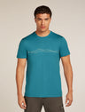 Icebreaker Merino 150 Tech Lite Short Sleeve T-Shirt (Men's) - Mountain Pulse - Topaz - Find Your Feet Australia Hobart Launceston Tasmania
