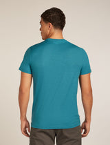 Icebreaker Merino 150 Tech Lite Short Sleeve T-Shirt (Men's) - Mountain Pulse - Topaz - Find Your Feet Australia Hobart Launceston Tasmania