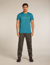 Icebreaker Merino 150 Tech Lite Short Sleeve T-Shirt (Men's) - Mountain Pulse - Topaz - Find Your Feet Australia Hobart Launceston Tasmania