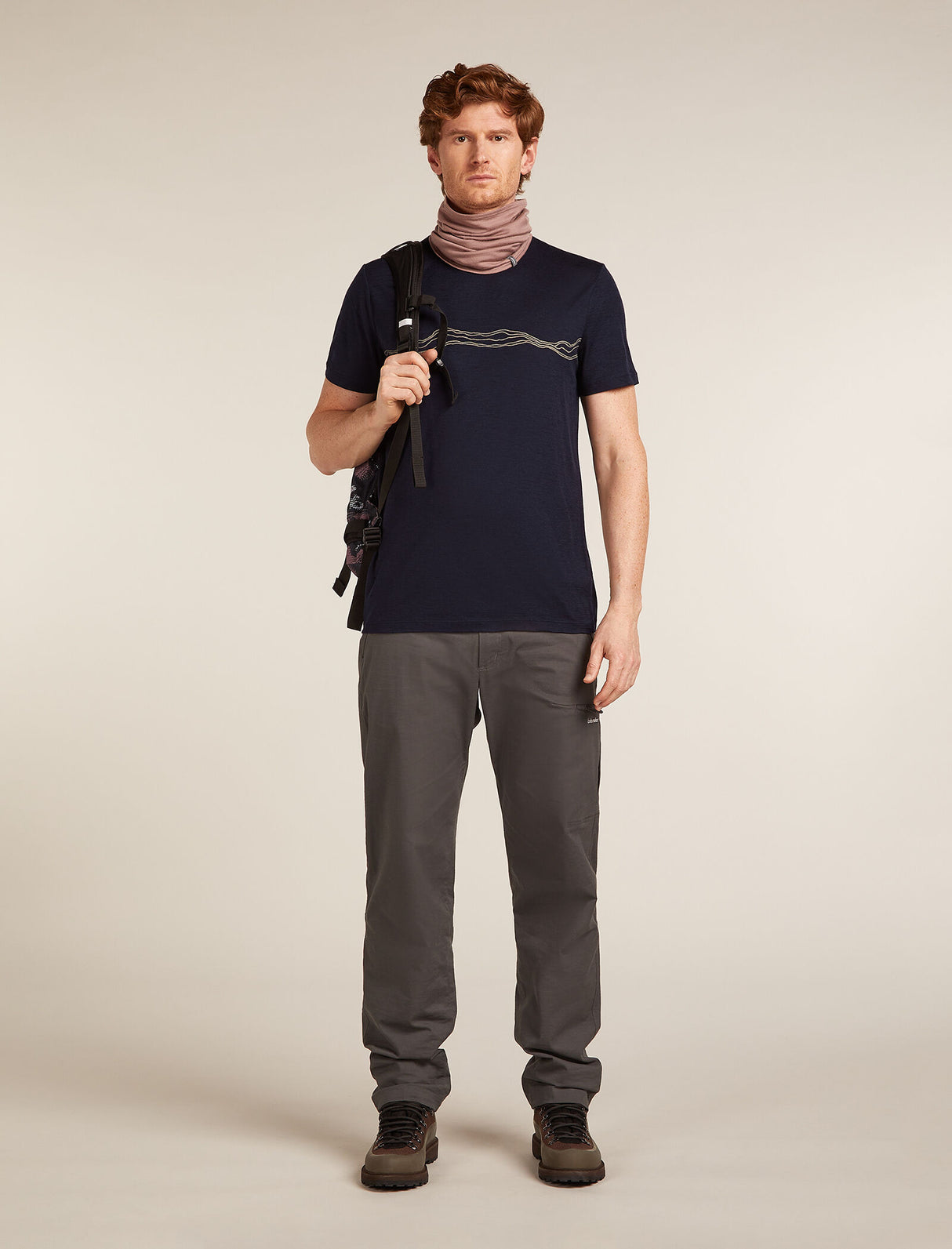 Icebreaker Merino 150 Tech Lite Short Sleeve T-Shirt (Men's) - Mountain Pulse - Midnight Navy - Find Your Feet Australia Hobart Launceston Tasmania