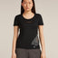 Icebreaker Merino 150 Tech Lite Short Sleeve Scoop Tee (Women's) - 30th Anniversary - Black - Find Your Feet Australia Hobart Launceston Tasmania