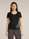 Icebreaker Merino 150 Tech Lite Short Sleeve Scoop Tee (Women's) - 30th Anniversary - Black - Find Your Feet Australia Hobart Launceston Tasmania