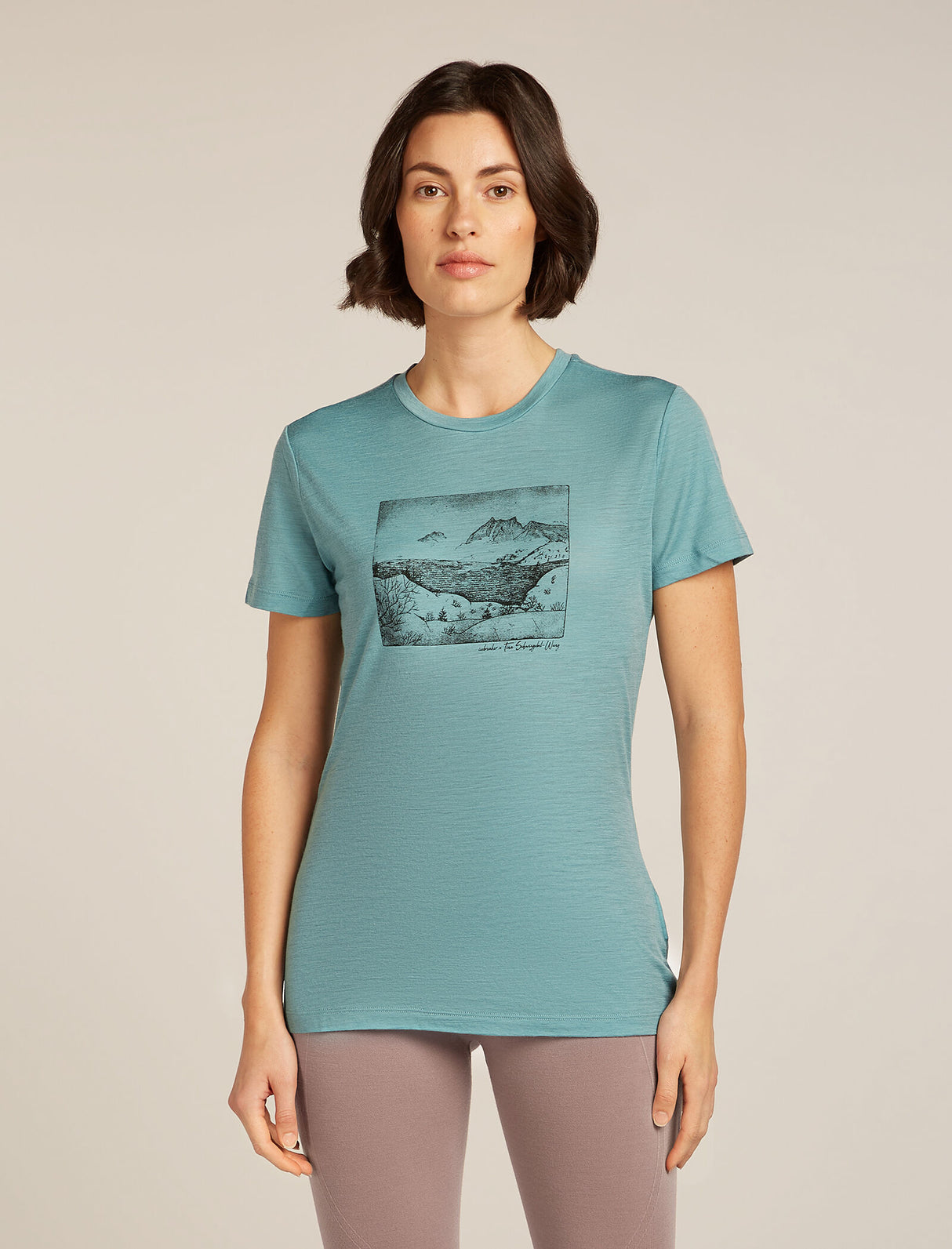 Icebreaker Merino 150 Tech Lite Short Sleeve T-Shirt (Women's) - Terrain - Hydro - Find Your Feet Australia Hobart Launceston Tasmania