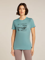 Icebreaker Merino 150 Tech Lite Short Sleeve T-Shirt (Women's) - Terrain - Hydro - Find Your Feet Australia Hobart Launceston Tasmania
