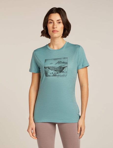 Icebreaker Merino 150 Tech Lite Short Sleeve T-Shirt (Women's) - Terrain - Hydro - Find Your Feet Australia Hobart Launceston Tasmania